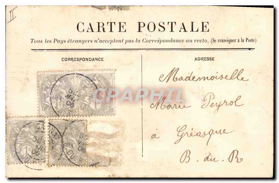 CPA Fantaisie Paques Poisson 1er Avril Hirondelle  — Rückseite