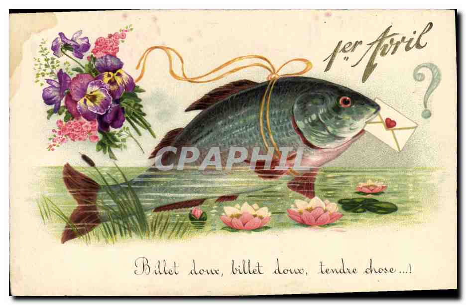 CPA Fantaisie Paques Poisson 1er Avril 