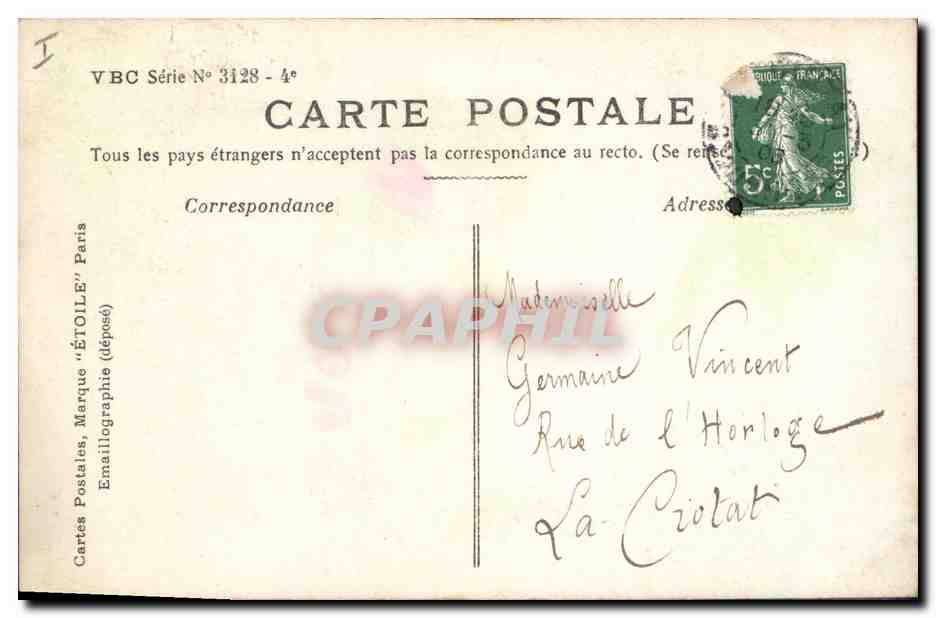 CPA Fantaisie Paques Poisson Enfant 1er Avril  — Rückseite