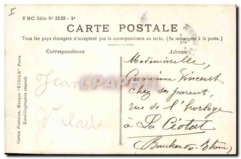 CPA Fantaisie Paques Poisson Enfant 1er Avril  — Rückseite