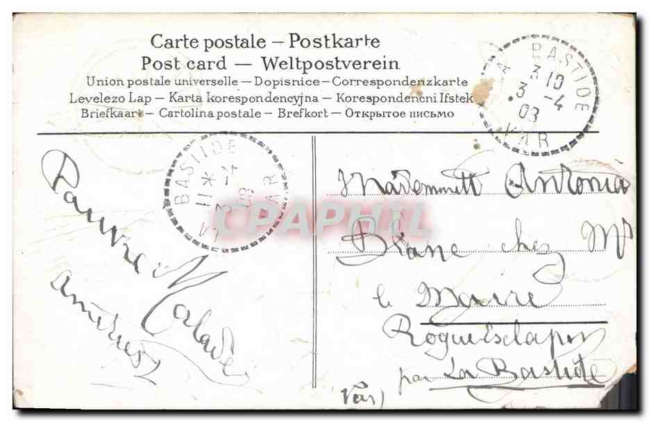 CPA Fantaisie Paques Porc Cochon  — Rückseite
