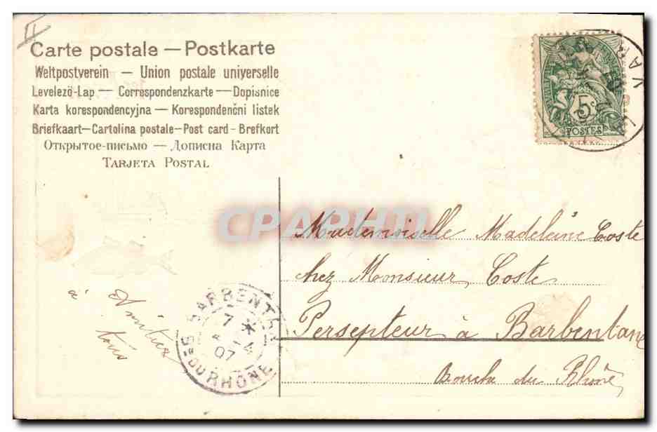 CPA Fantaisie Paques Poisson 1er Avril  — Rückseite