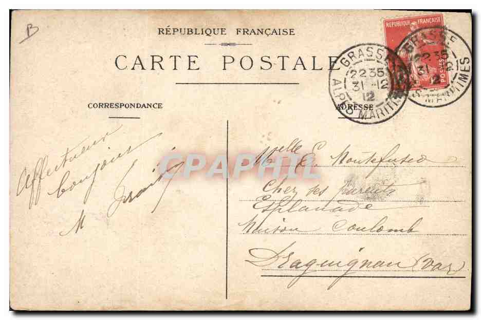 CPA Cueillette Parfumerie Bruno Court Grasse Triage des roses  — Rückseite