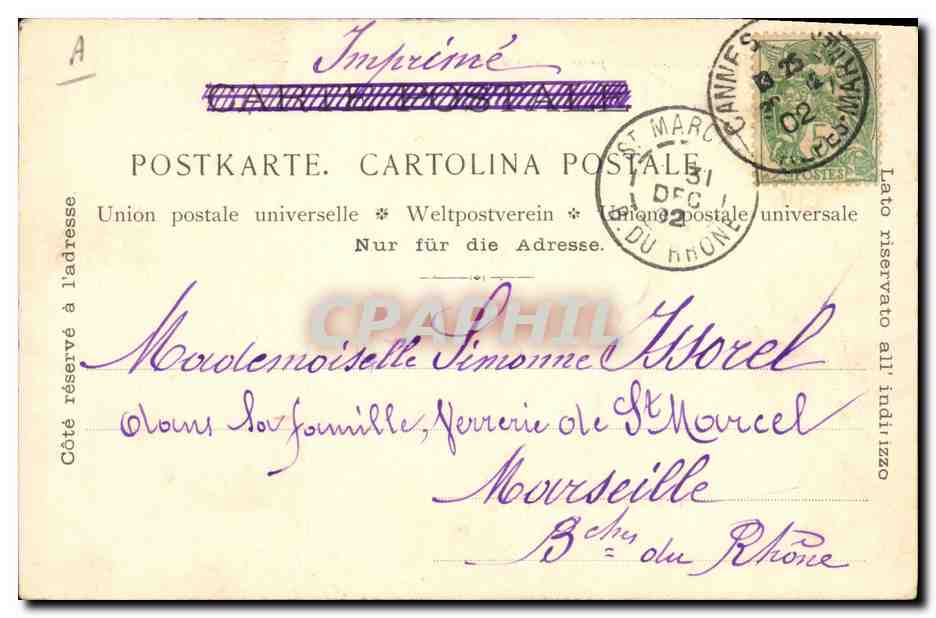 Cueillette des Jasmin — Parfumerie Molinard Jeune à Grasse (A.-M.) — Verso