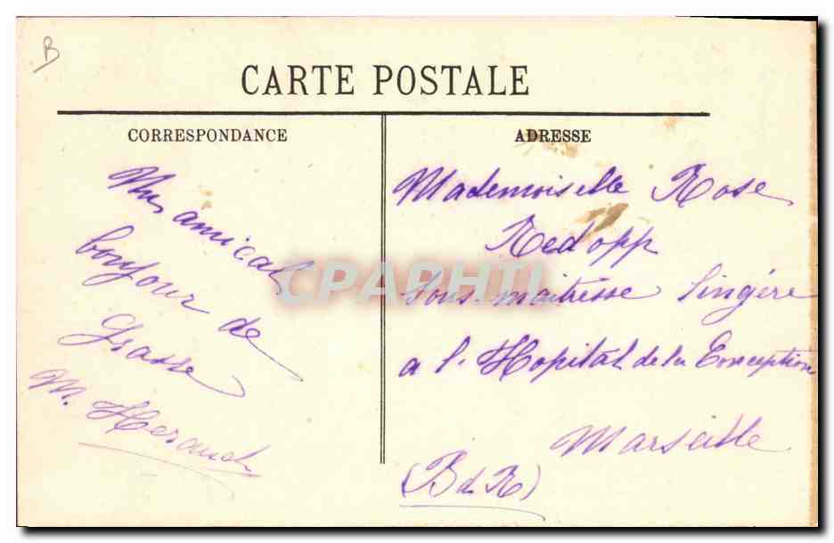 CPA Cueillette des roses Grasse  — Rückseite
