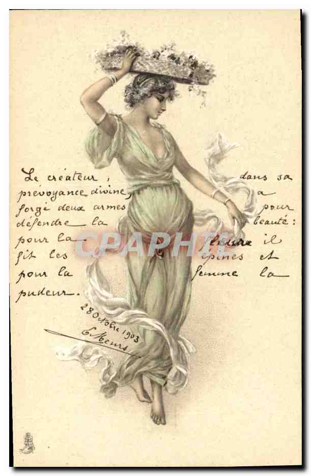 CPA Fantaisie Illustrateur Femme 