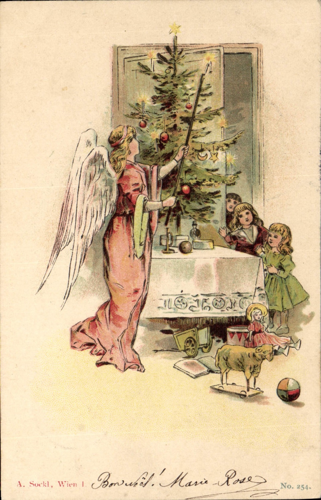 CPA Fantaisie Illustrateur Enfants Ange Poupee 