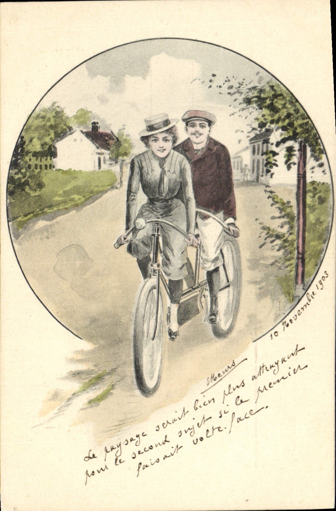 CPA Fantaisie Illustrateur Femme Velo Cycle 