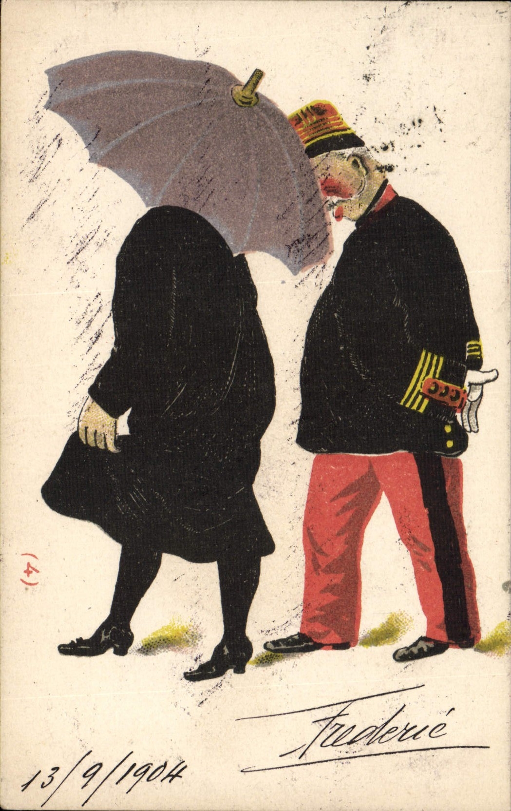 CPA Fantaisie Illustrateur Pretre Militaire Militaria 