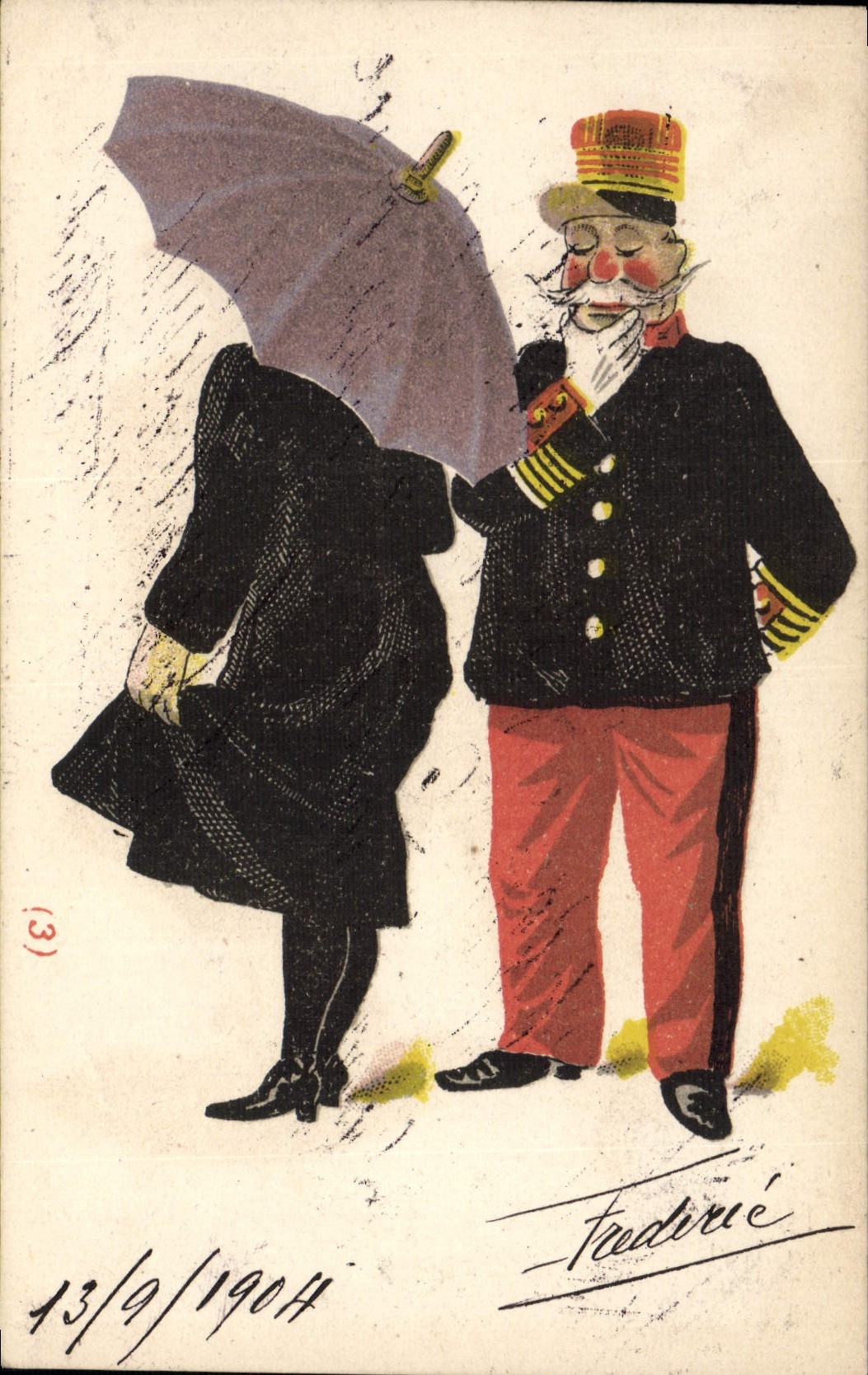 CPA Fantaisie Illustrateur Pretre Militaire Militaria 