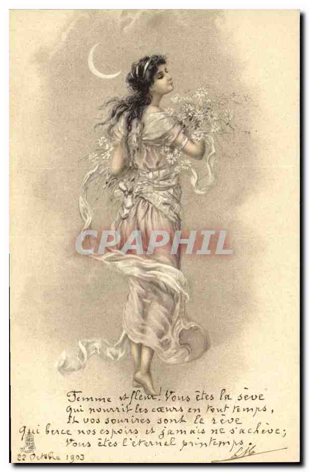 CPA Fantaisie Illustrateur Femme 