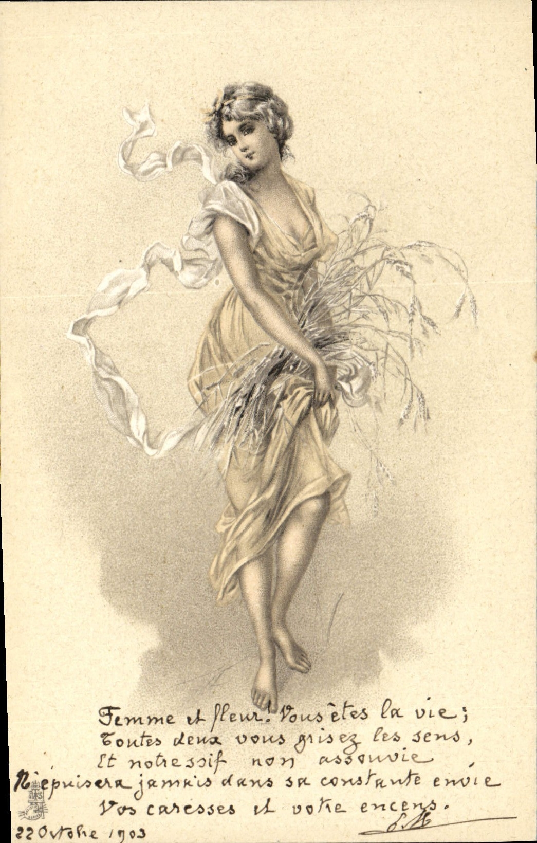 CPA Fantaisie Illustrateur Femme 