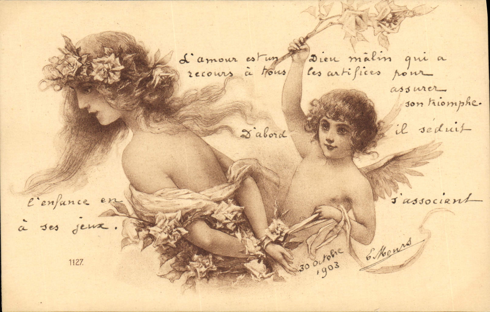 CPA Fantaisie Illustrateur Femme Ange 