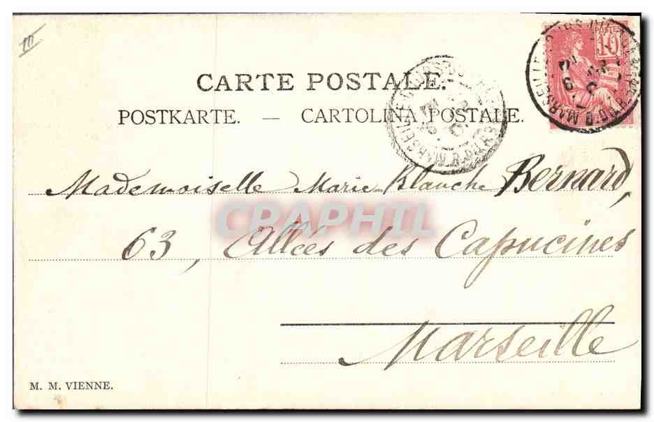 Jeune femme en chapeau à plume — texte amoureux — éditeur M. M. Vienne — Reverso