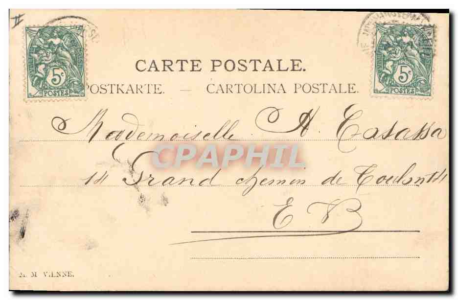 Femme en robe longue et chapeau — avec cerf — Diane XXe siècle — éditeur Magdebert Hemendien — Verso