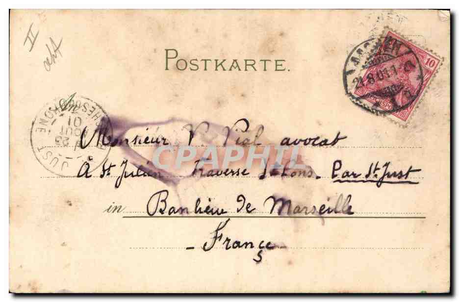 CPA Fantaisie Fleurs  — Verso
