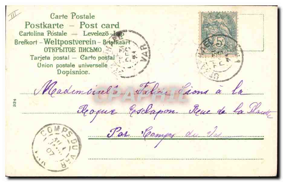 CPA Fantaisie Fleurs  — Verso