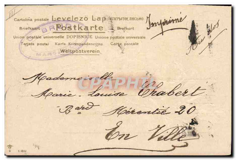 CPA Fantaisie Fleurs  — Verso