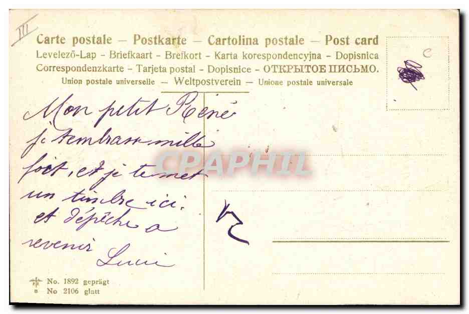 CPA Fantaisie Fleurs  — Verso