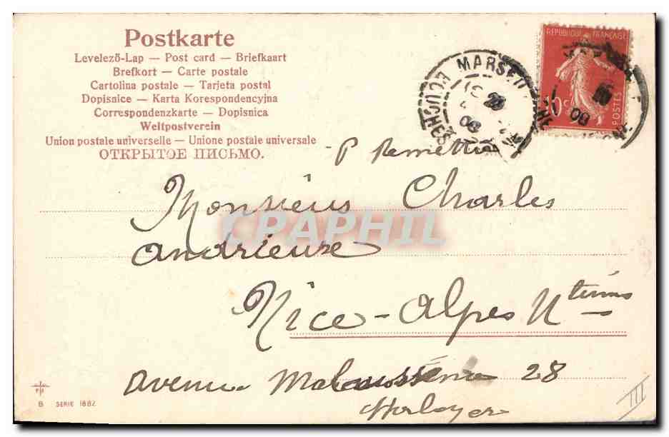 CPA Fantaisie Fleurs  — Verso