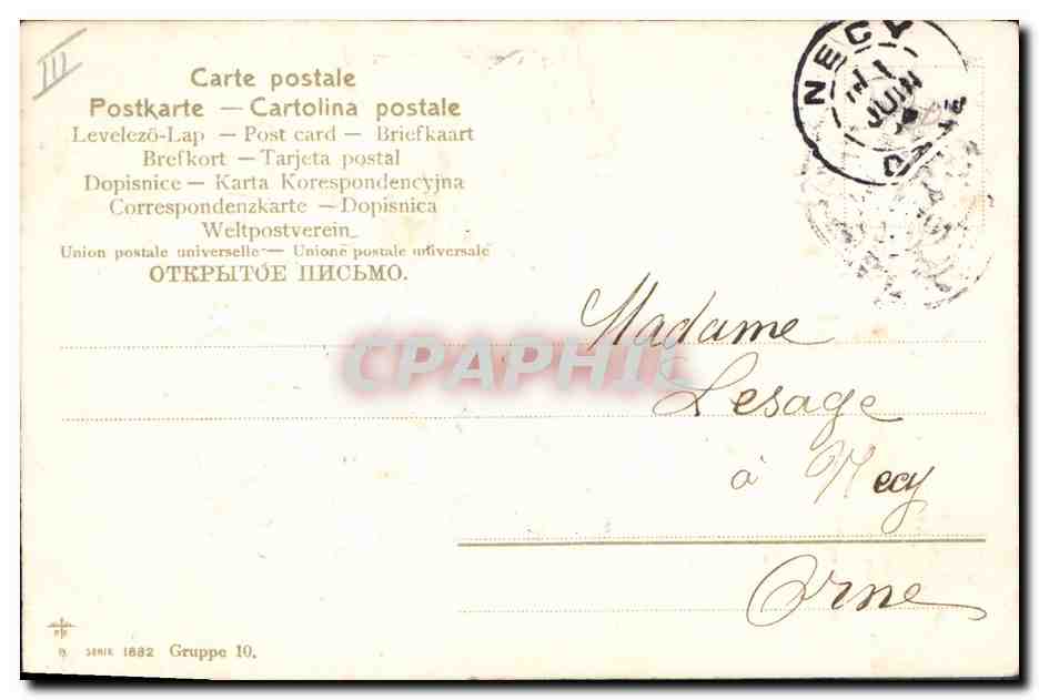 CPA Fantaisie Fleurs  — Verso