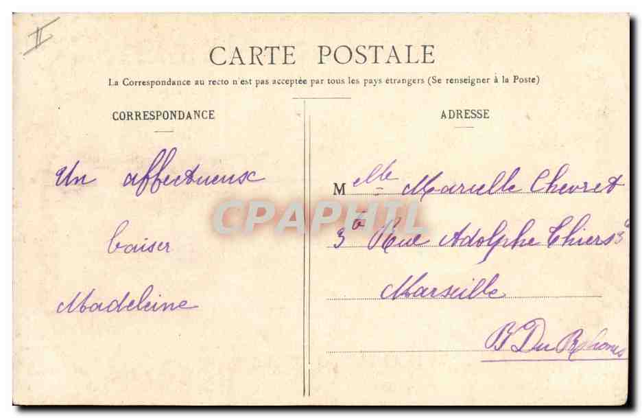 Fille et chien jouant aux cartes — Phototypie A. Bernardet & Cie, NANCY — n°2 — Achterkant