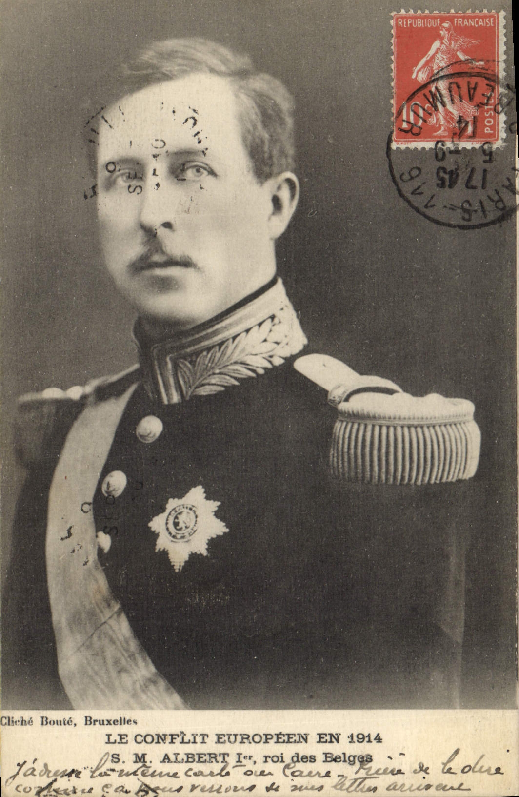 CPA Militaria SM Albert 1er Roi des Belges 