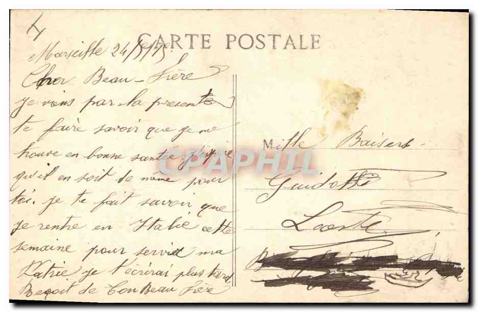 CPA Militaria SM Albert 1er Roi des Belges  — Rückseite