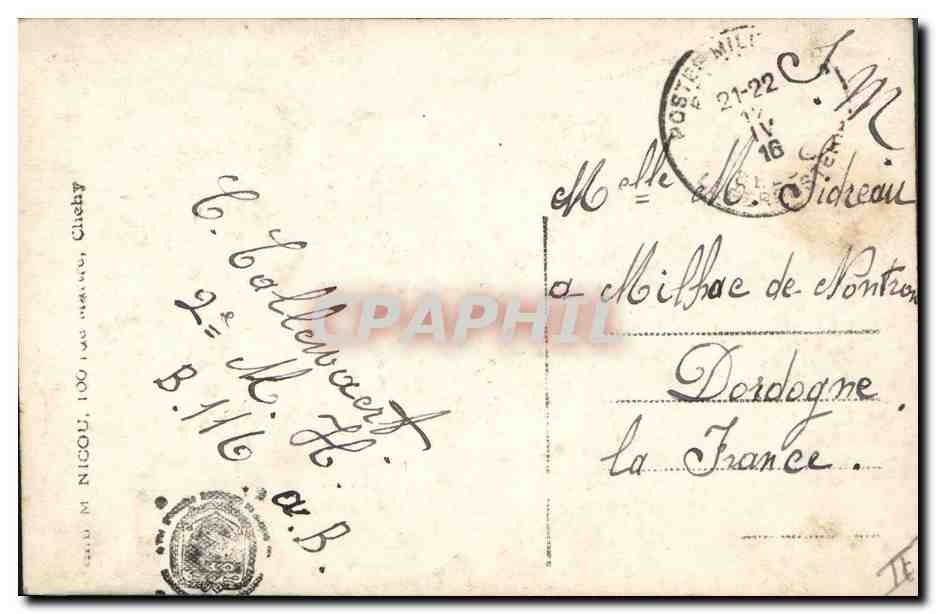 CPA Militaria Le roi protege son armee Albert Belgique  — Rückseite