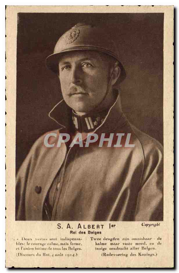 CPA Militaria SM Albert 1er Roi des Belges 