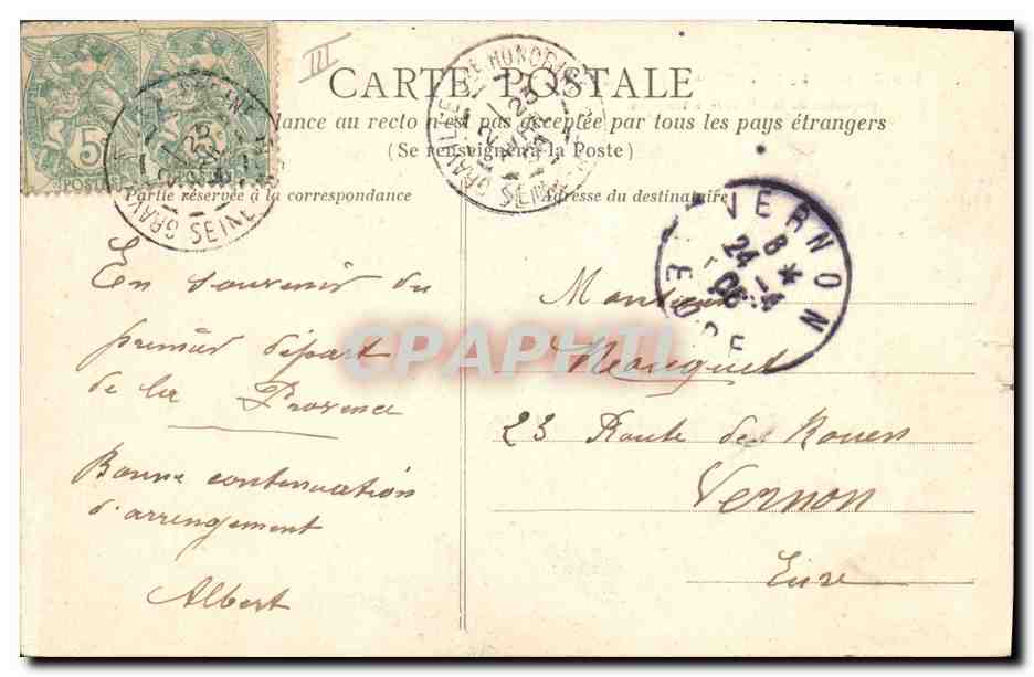 Le Havre — Paquebot 'La Provence' — E.B.Z. n°205 — Verso