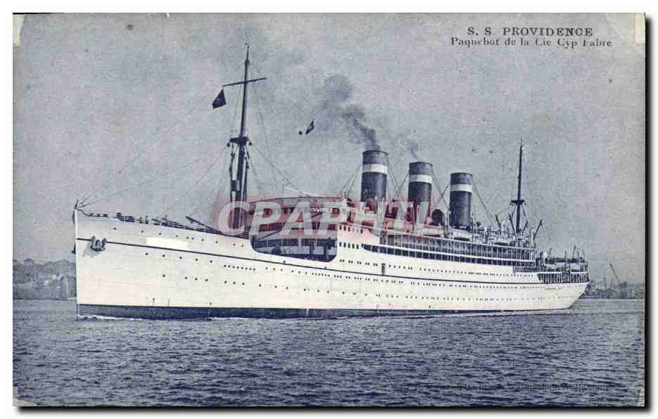 CPA Bateau Paquebot SS Providence Cie Cyp Fabre
