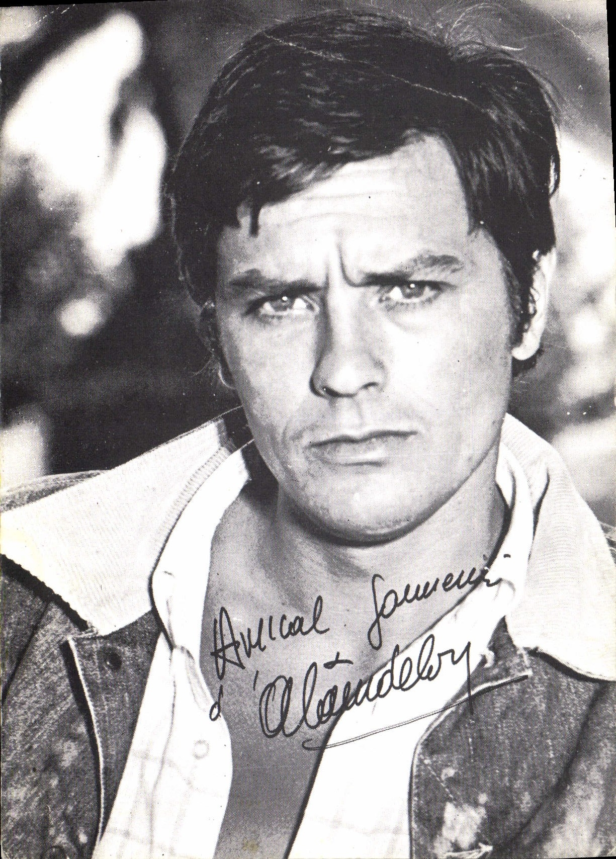 CPM Cinema Alain Delon (autographe semble imprimée) 
