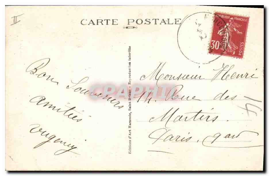 CPA Folklore Bretagne Lits Clos La fille embarassee  — Verso