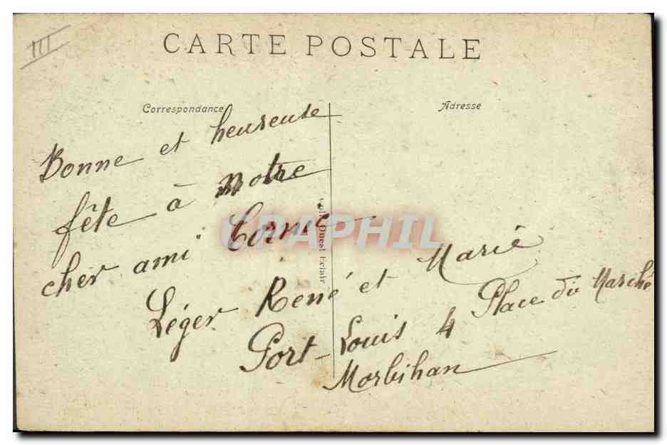 CPA Folklore Bretagne Lits Clos Arretes la Jean Pierre  — Verso