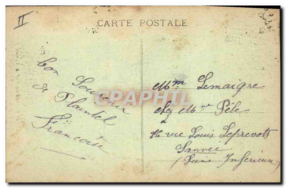 CPA Folklore Bretagne Lits Clos La premier becquee  — Verso