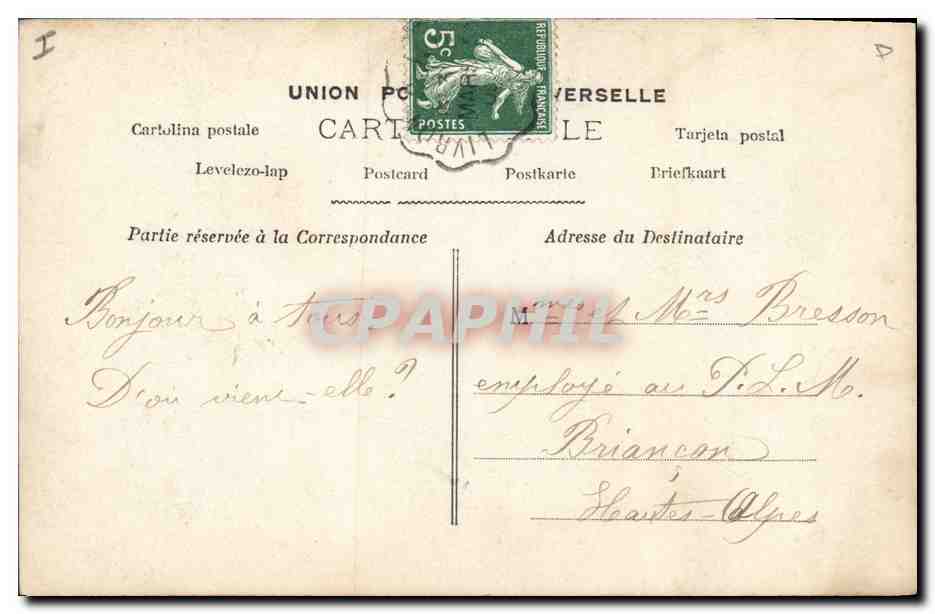 CPA Fantaisie Paques Poisson Enfant  — Rückseite