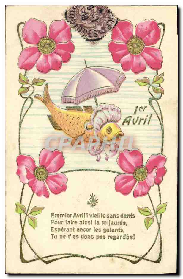 CPA Fantaisie Paques Poisson 1er Avril 