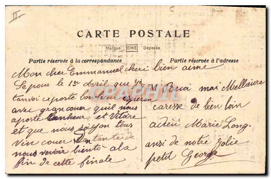 CPA Fantaisie Paques Poisson 1er Avril  — Rückseite