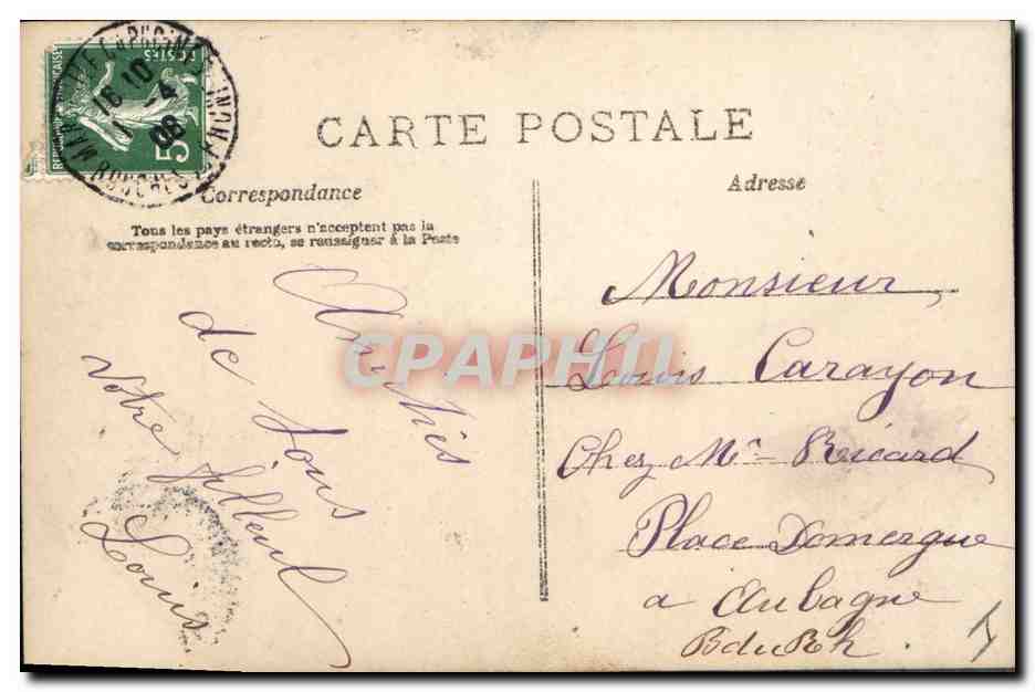 CPA Fantaisie Paques Poisson Enfant 1er Avril  — Rückseite