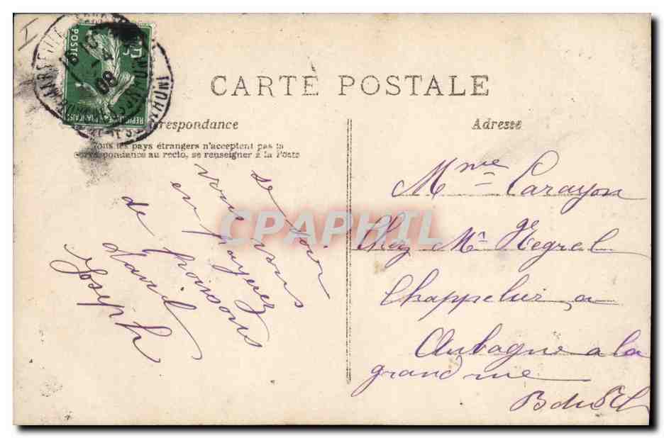 CPA Fantaisie Paques Poisson Enfant 1er Avril  — Rückseite