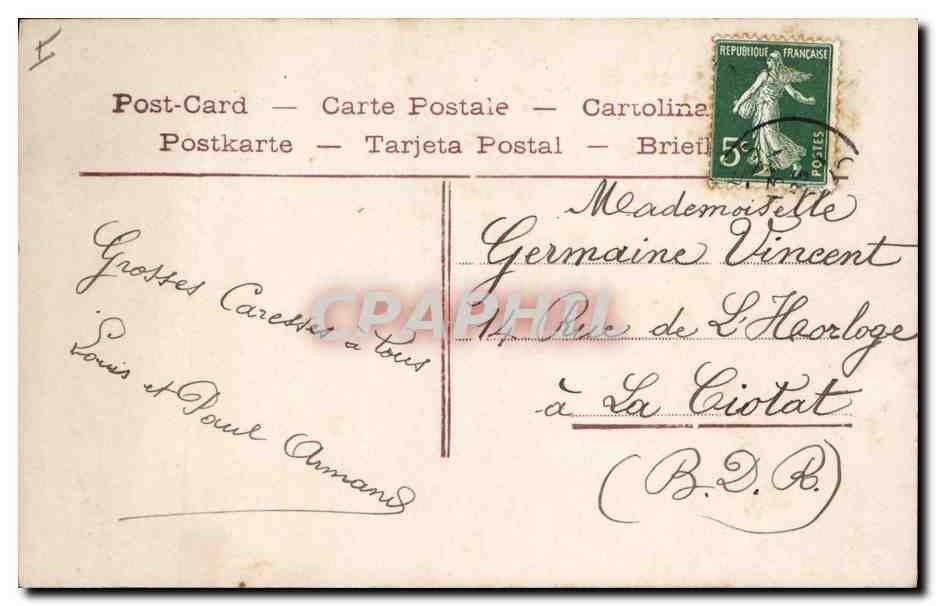 CPA Fantaisie Paques Poisson Enfant 1er Avril  — Rückseite
