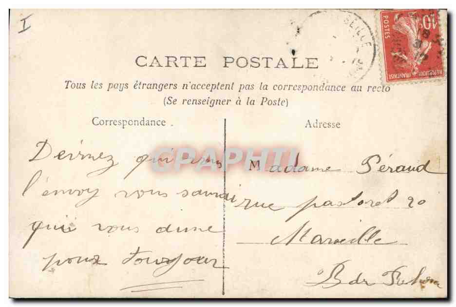 CPA Fantaisie Paques Poisson Femme 1er Avril  — Rückseite