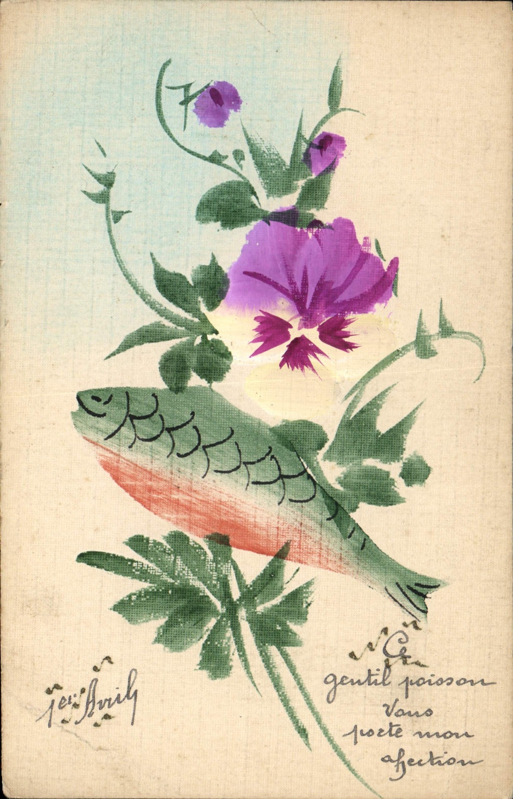 CPA Fantaisie Paques Poisson 1er Avril 