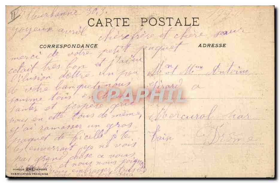 CPA Fantaisie Paques Poisson 1er Avril  — Rückseite