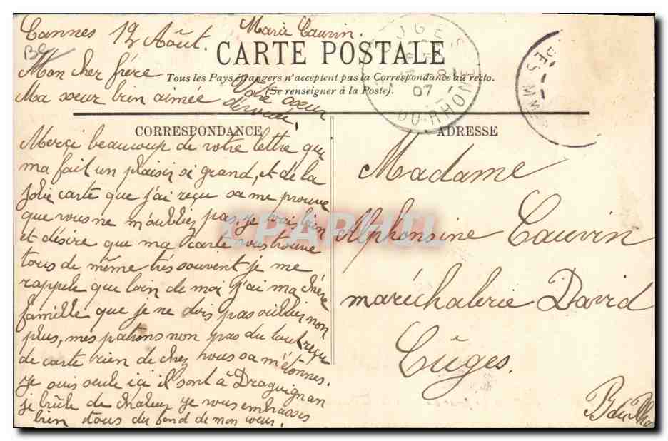 CPA Cueillette des fleurs d'orangers Cote d'Azur  — Rückseite