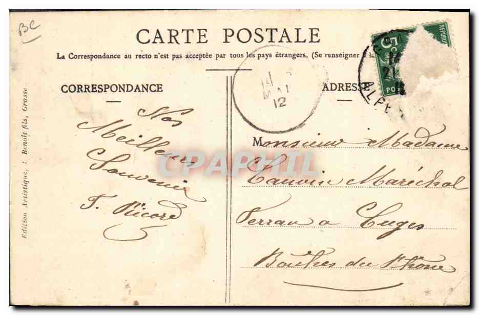 CPA Grasse Cueillette de roses  — Rückseite