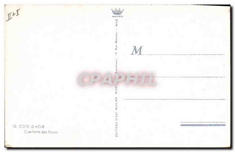 CPA Cote d'Azur La cueillette des roses  — Rückseite