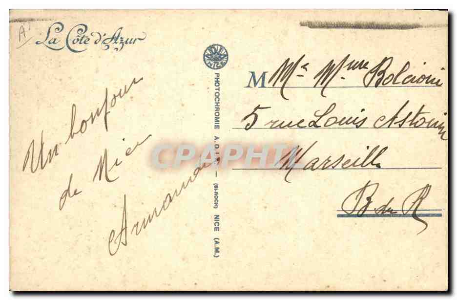 CPA Cote d'Azur Cueillette des marguerites  — Rückseite