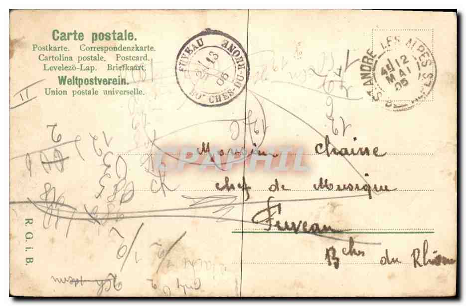 CPA Fantaisie Illustrateur Musiciens Cuivres  — Rückseite